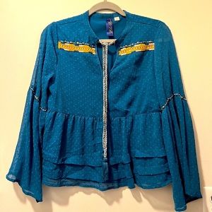 Blue Rain Boho Blouse Size Medium